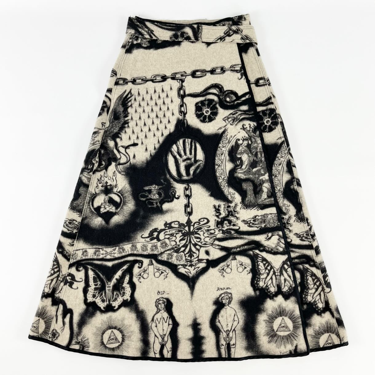 Jean Paul Gaultier "Heraldry" Felted Wool Maxi Skirt FW1994