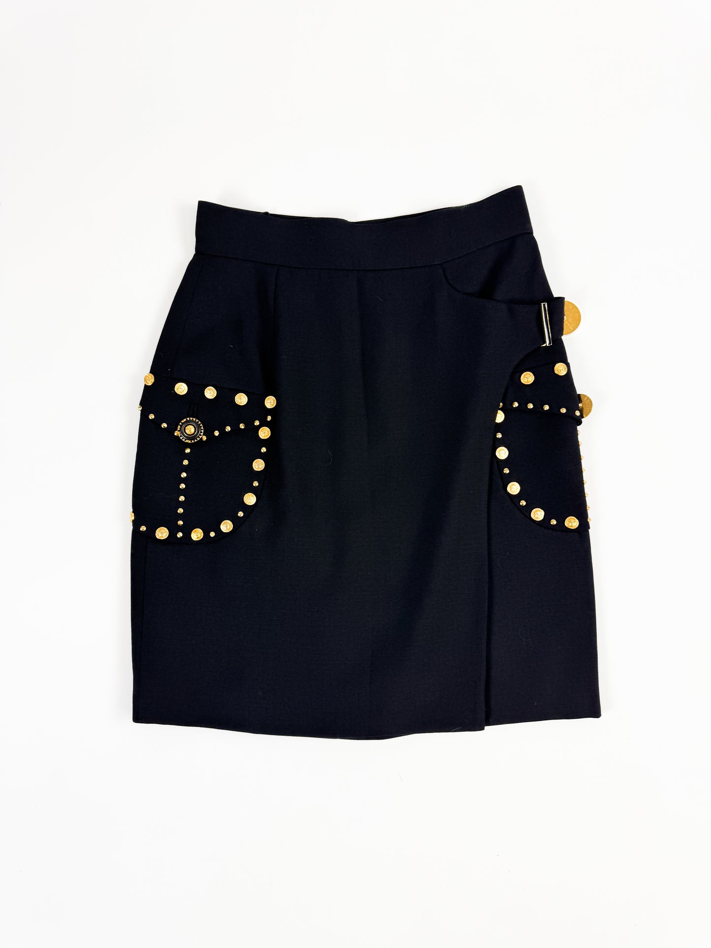 Versace Embellished Wool Pencil Skirt FW1992