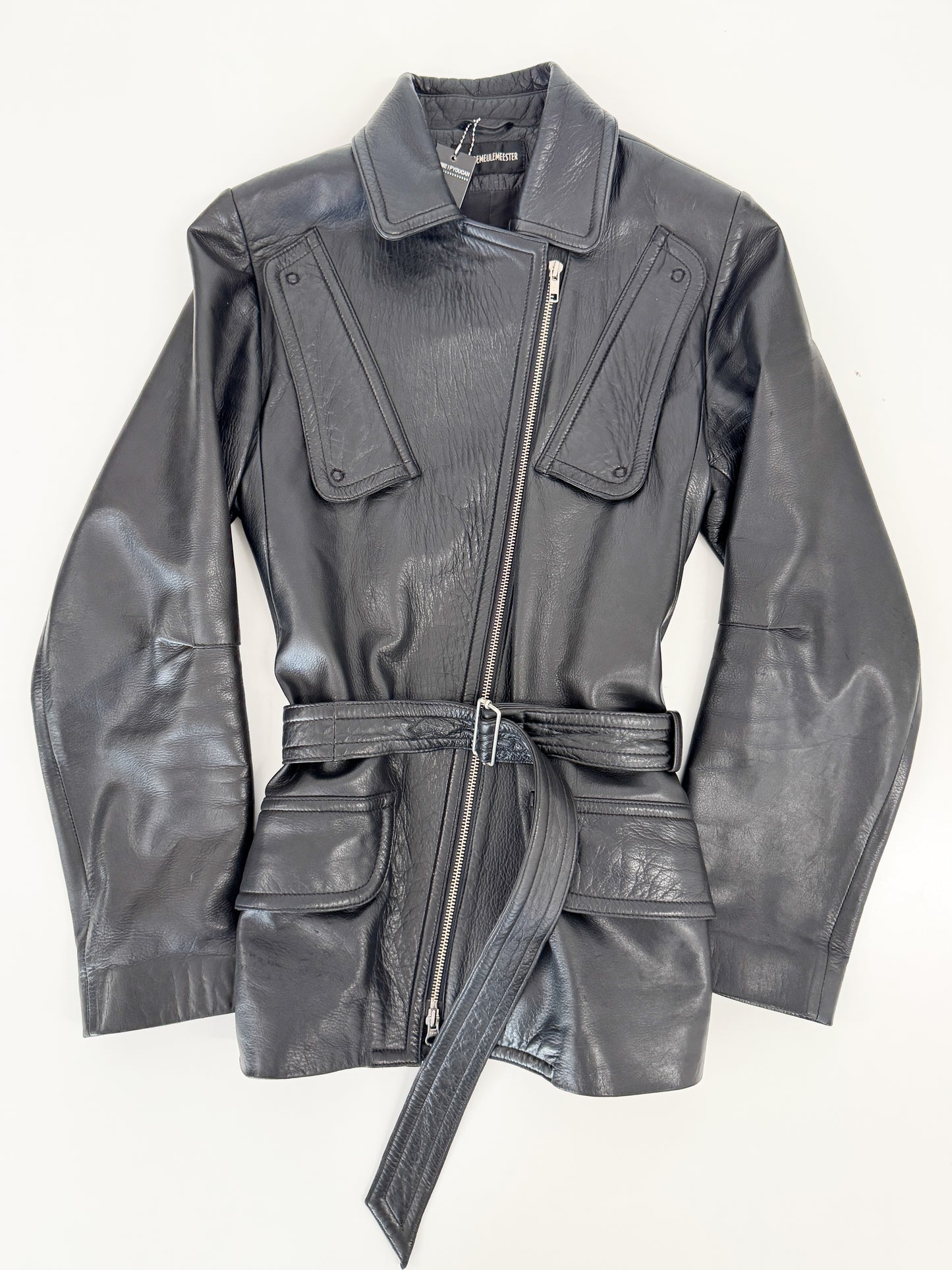 Ann Demeulemeester Chest Pocket Leather Jacket 2000s