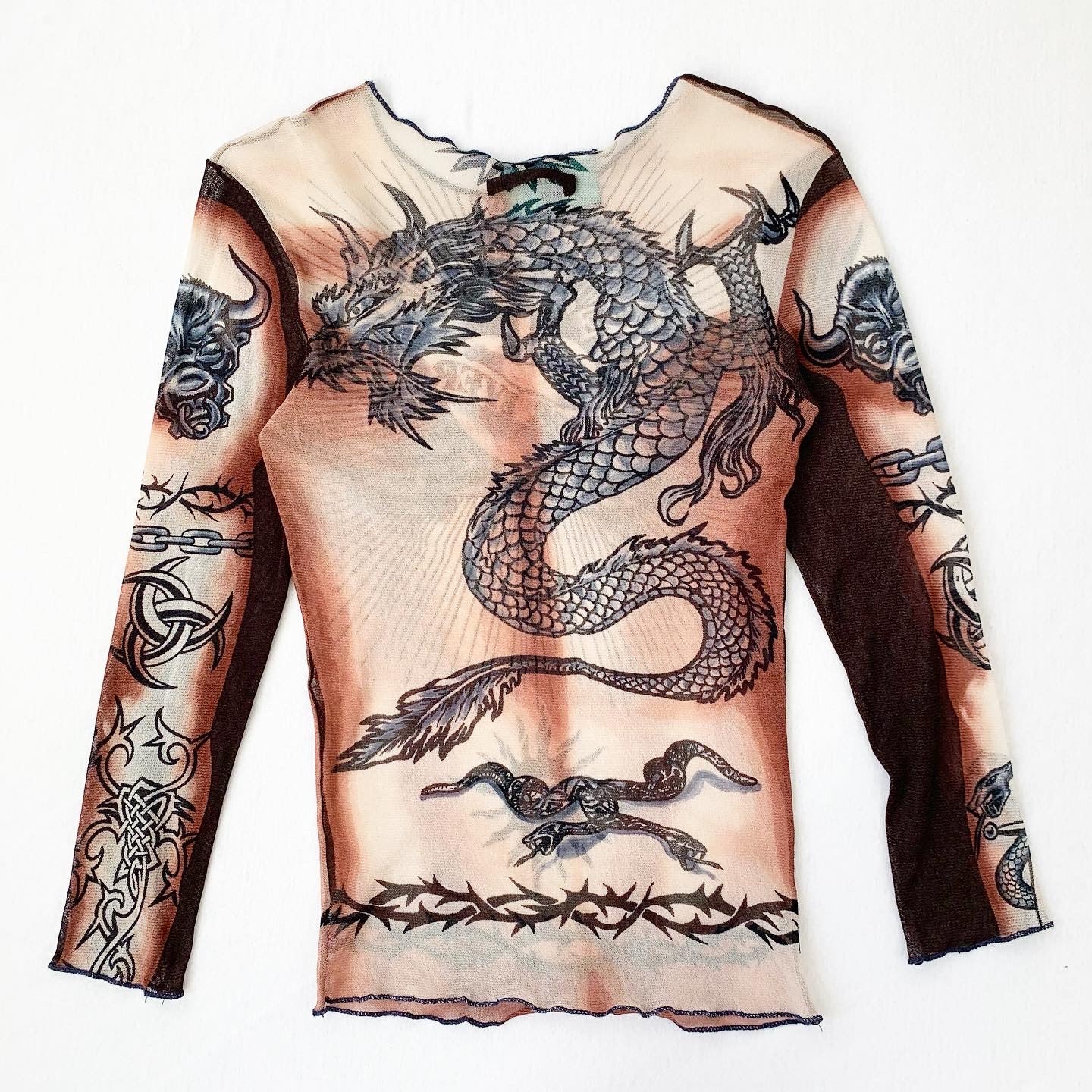 Jean Paul Gaultier Safe Sex Forever Tattoo Long Sleeve SS1996