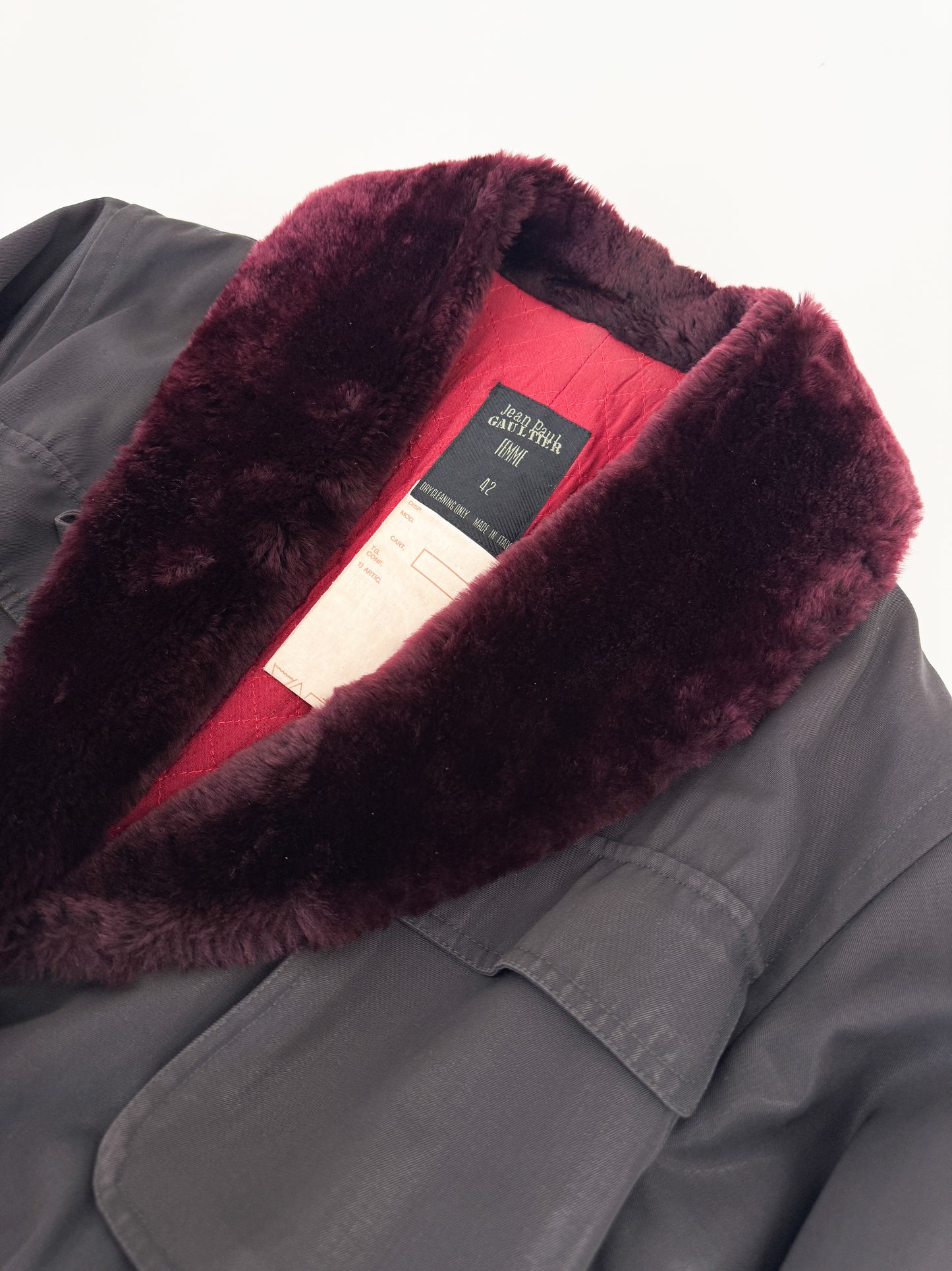 Jean Paul Gaultier Cropped Fur Collar Runway Jacket FW1991