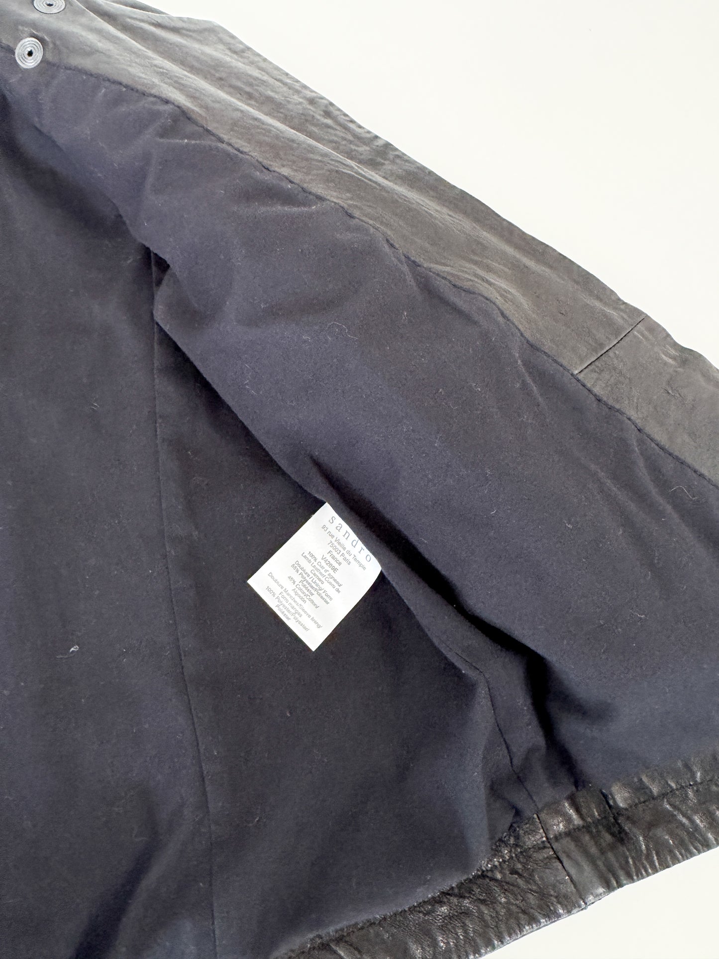 Sandro Cropped Lamb Leather Biker Jacket 2009