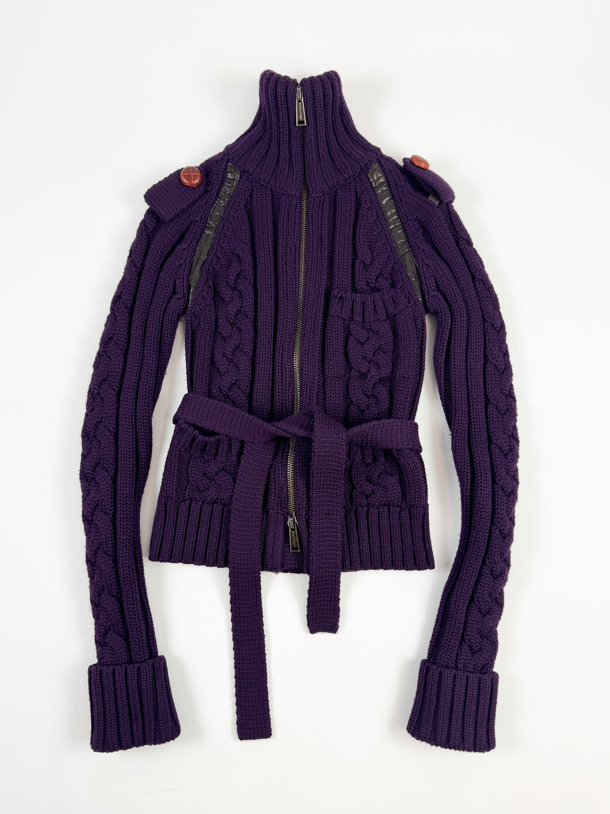Dsquared2 Purple Zip-Up Knit FW2004 Runway
