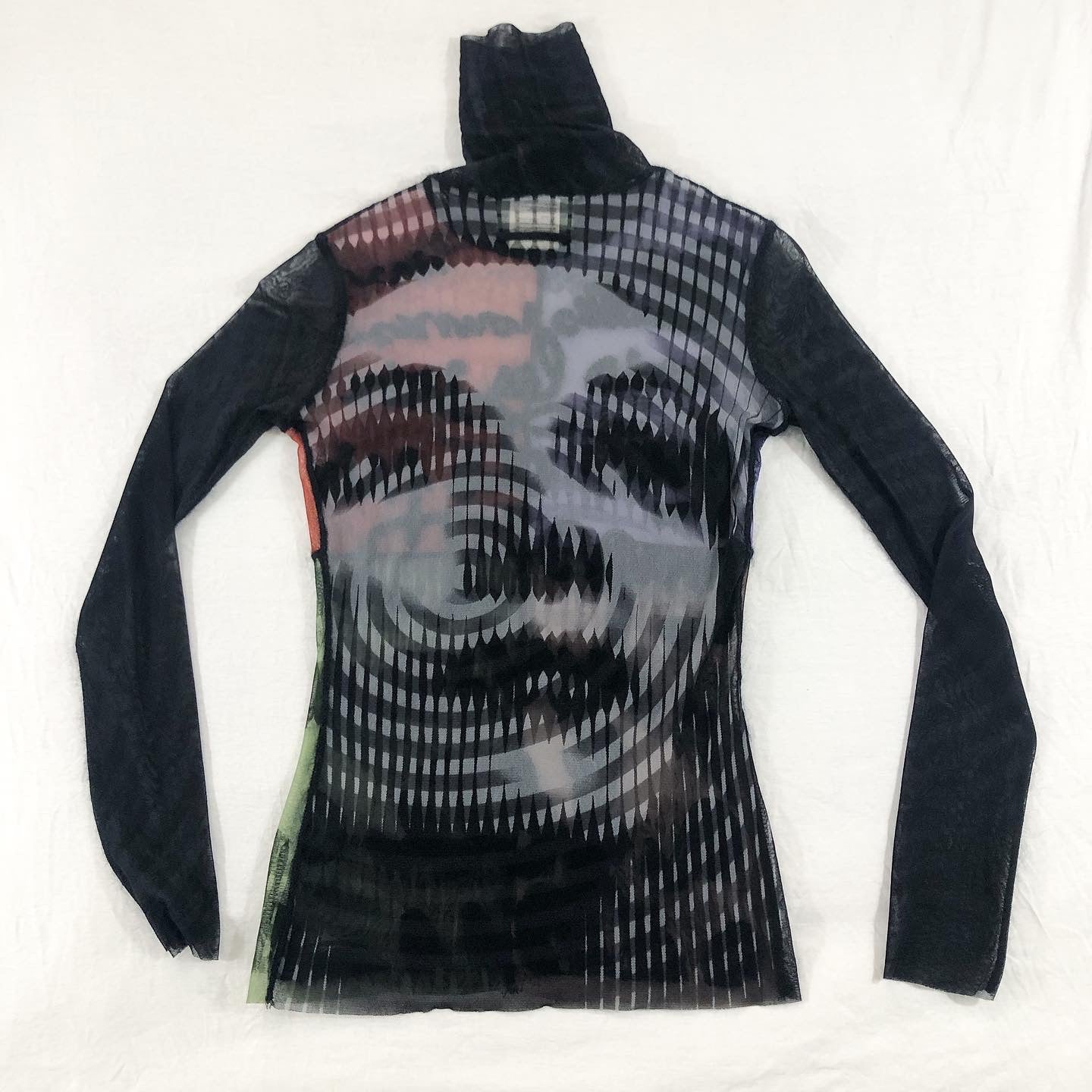 Jean Paul Gaultier Pop-Art Portrait Mesh Turtle Neck FW2001