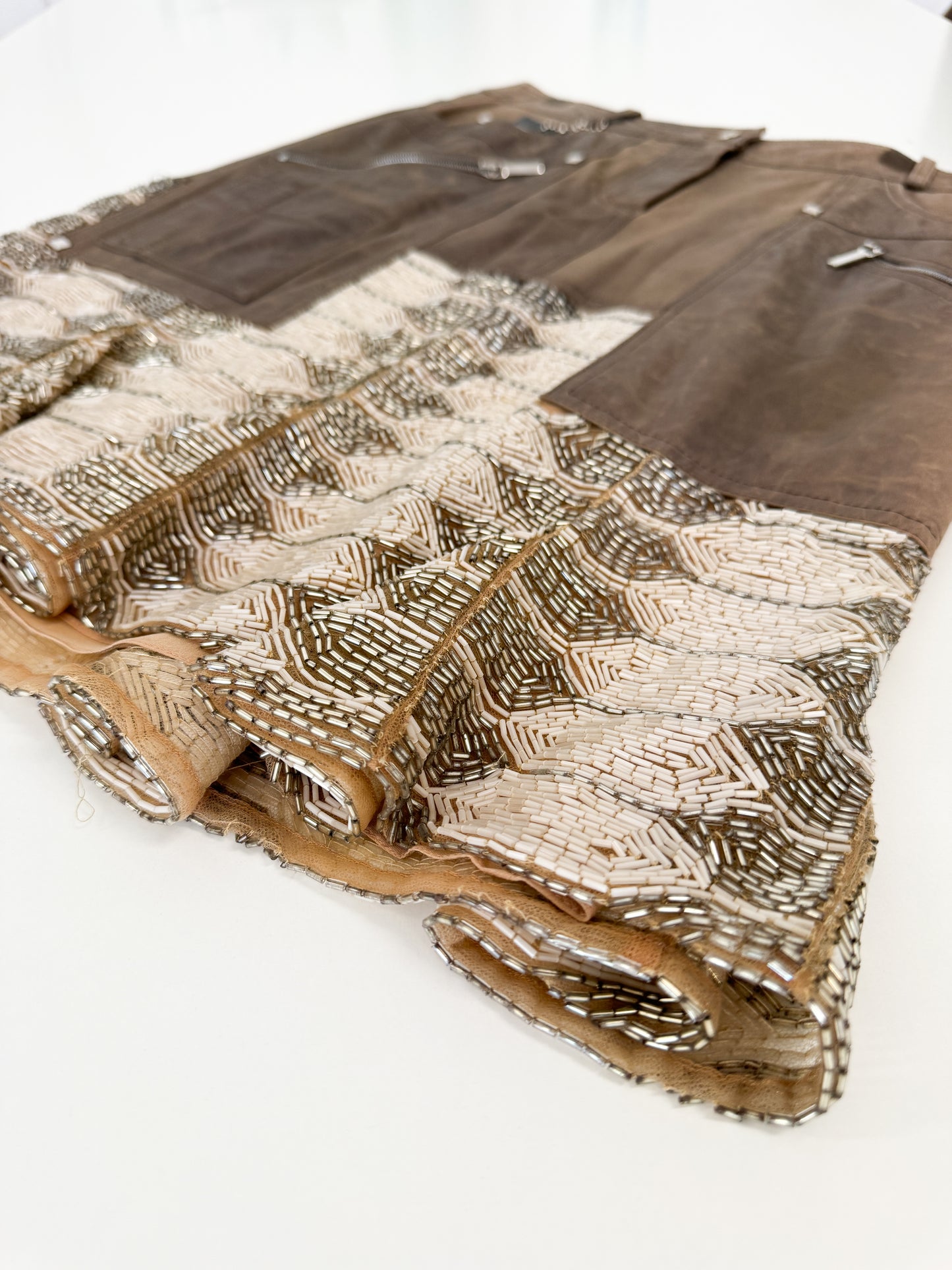 Dior by Galliano Leather Sequin Skirt SS2004