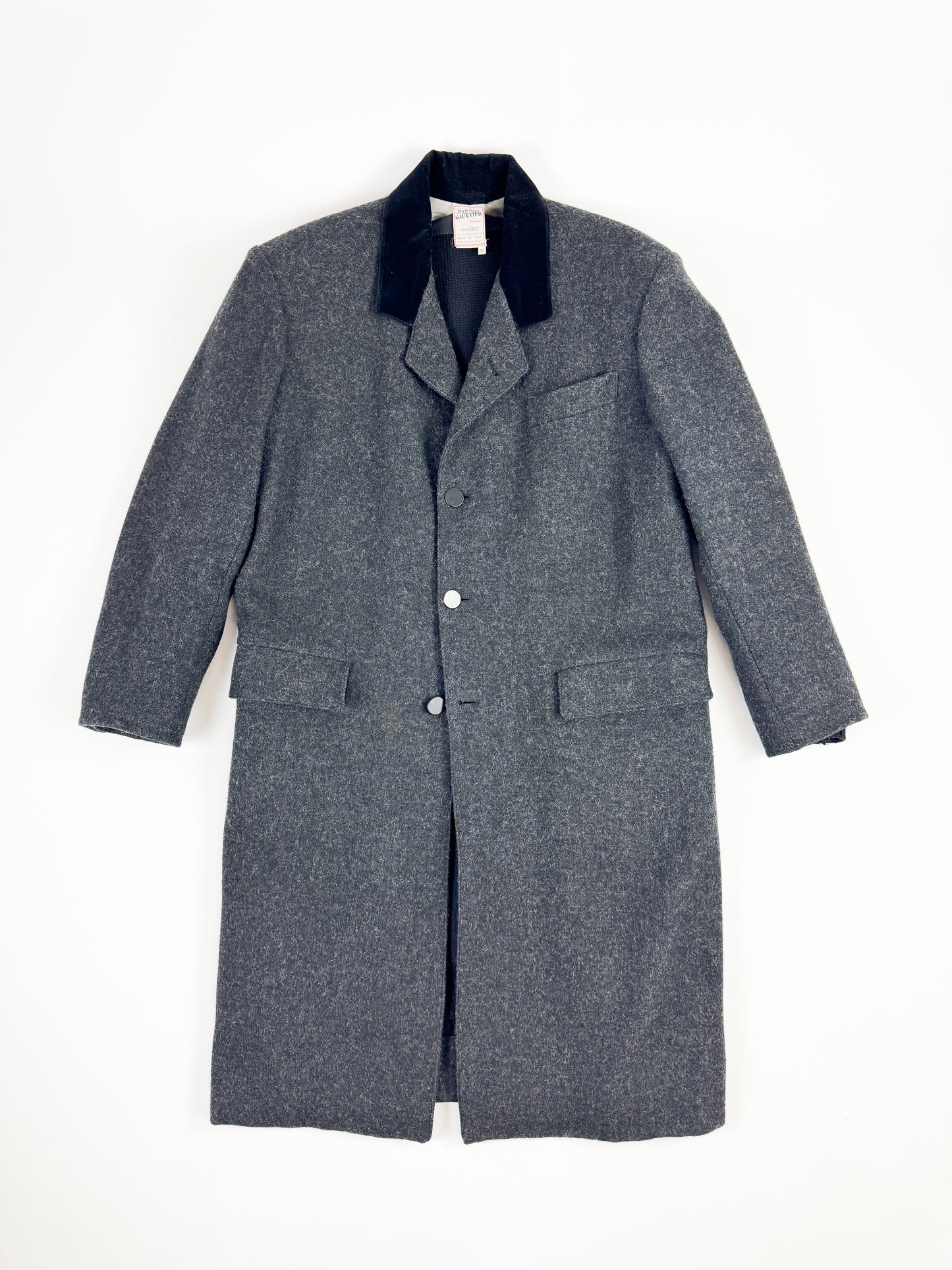 Jean Paul Gaultier Heavy Wool Coat with Removable Knit Lining FW1987