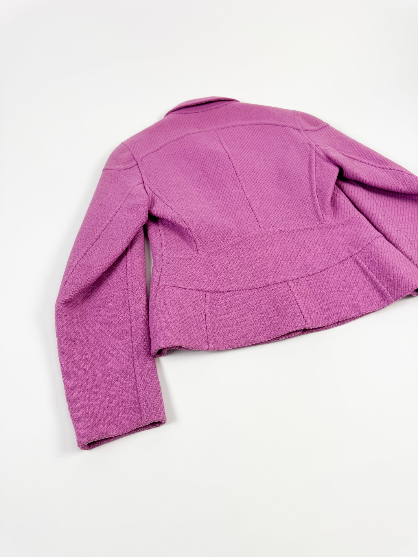 Prada Structured Pink Harringbone Weave Wool Blazer FW1999