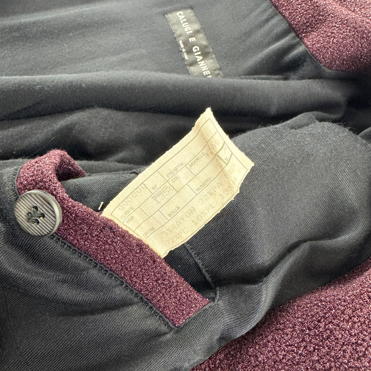 Calugi e Giannelli “Nightclubbing” Belted Rayon Jacket 1980s