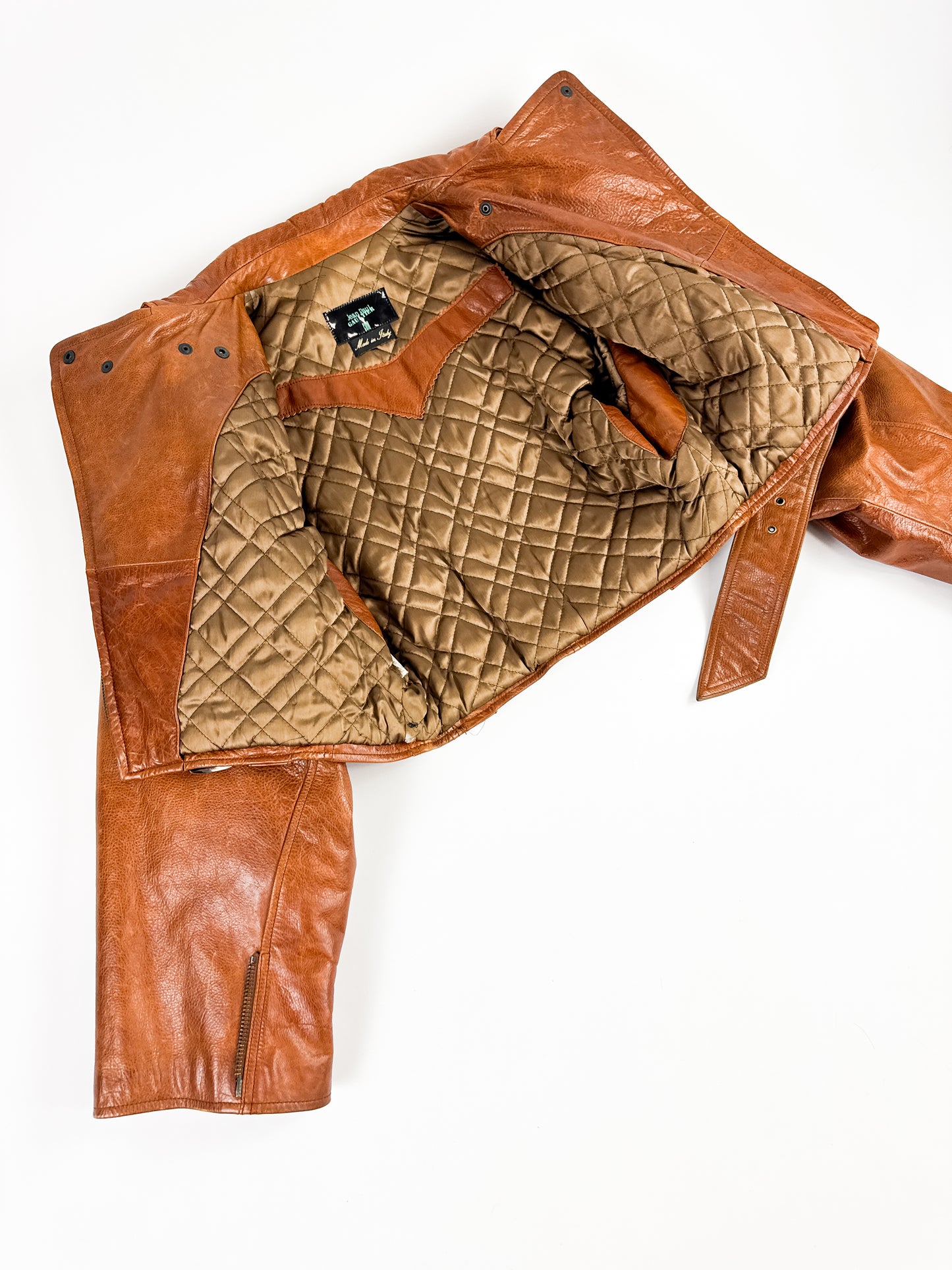 Jean Paul Gaultier Cuir Cropped Biker Leather Jacket SS1986