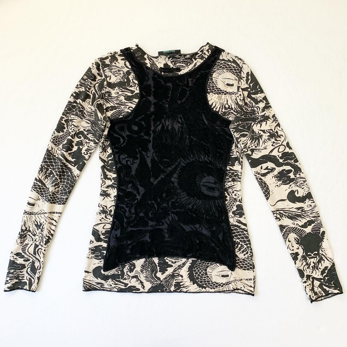 Jean Paul Gaultier Dragon Velvet Long Sleeve FW1994