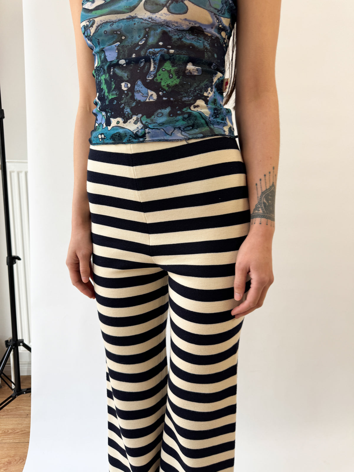 Gianni Versace Couture Flared Sailor Wool Pants 1993