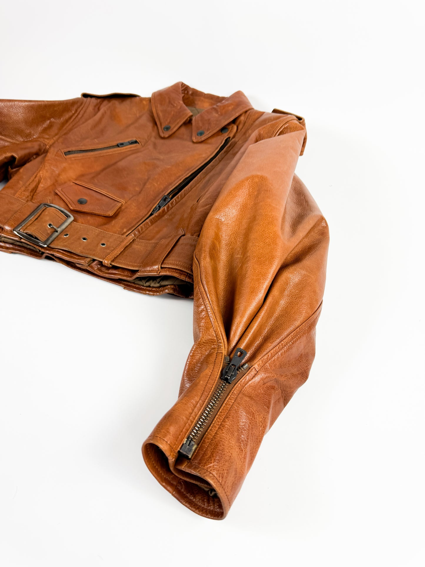 Jean Paul Gaultier Cuir Cropped Biker Leather Jacket SS1986