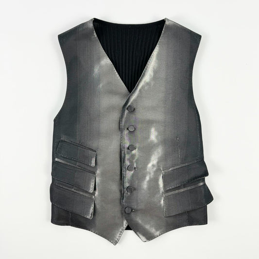 Jean Paul Gaultier Homme Iridescent Metallic Waist Coat FW1997