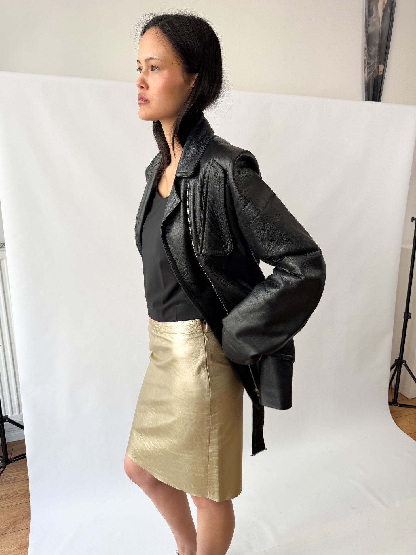 Ann Demeulemeester Chest Pocket Leather Jacket 2000s