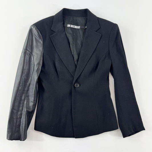 Dirk Bikkembergs Blazer with Single Leather Sleeve