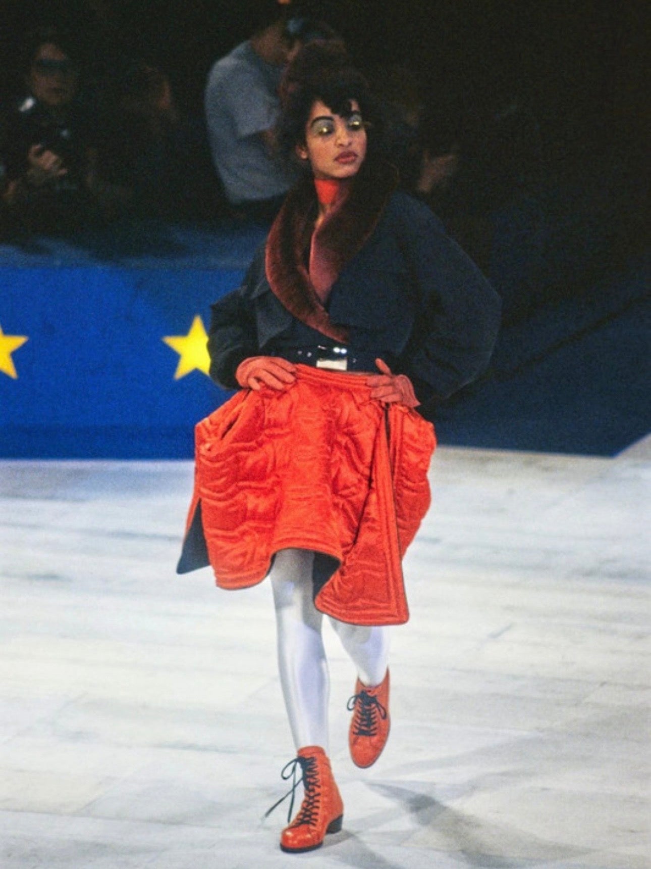 Jean Paul Gaultier Cropped Fur Collar Runway Jacket FW1991