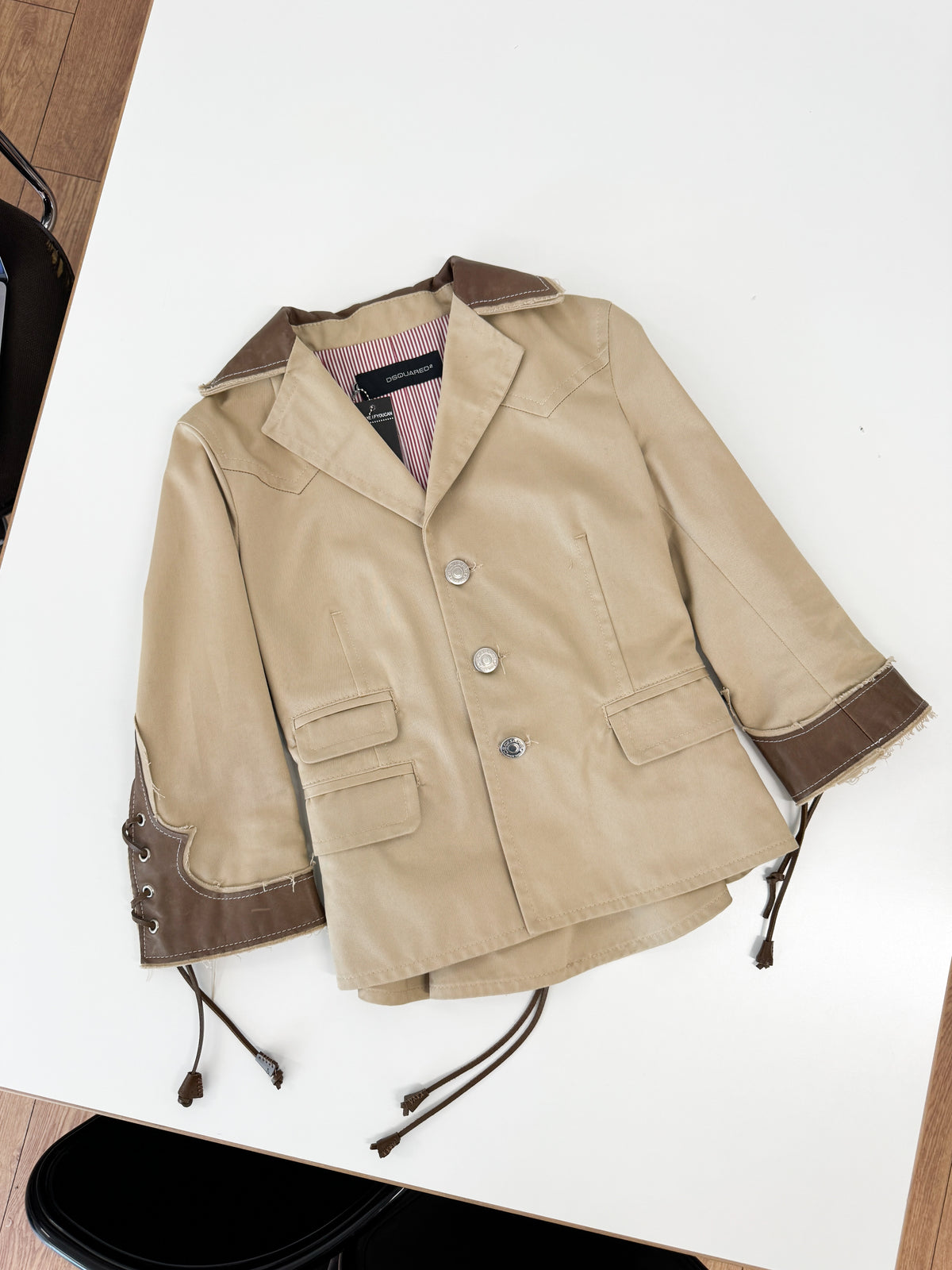 Dsquared² Western Leather Lace-Up Blazer SS2006
