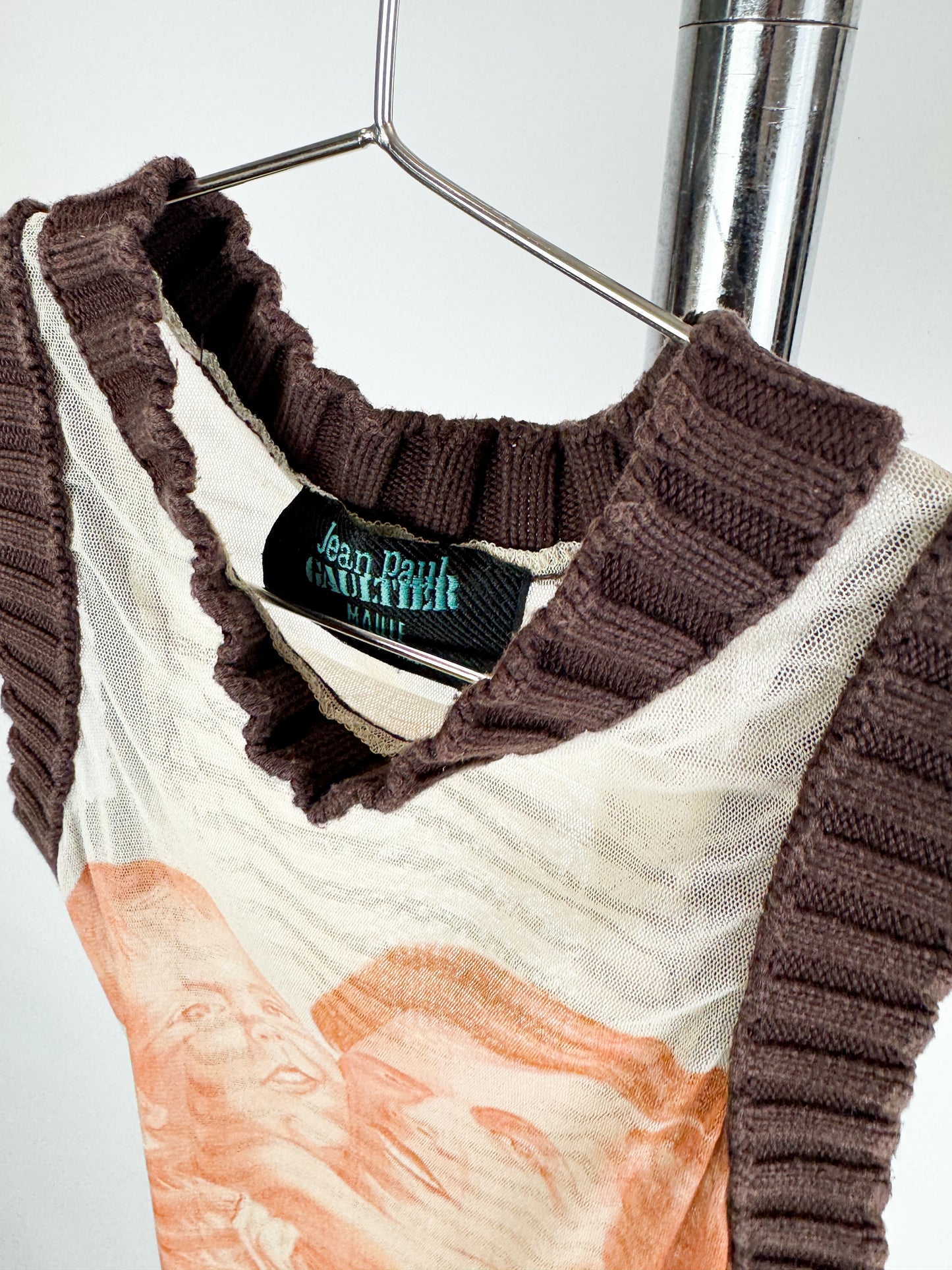 Jean Paul Gaultier Mother & Child Mesh Tank Knit Hem SS1995