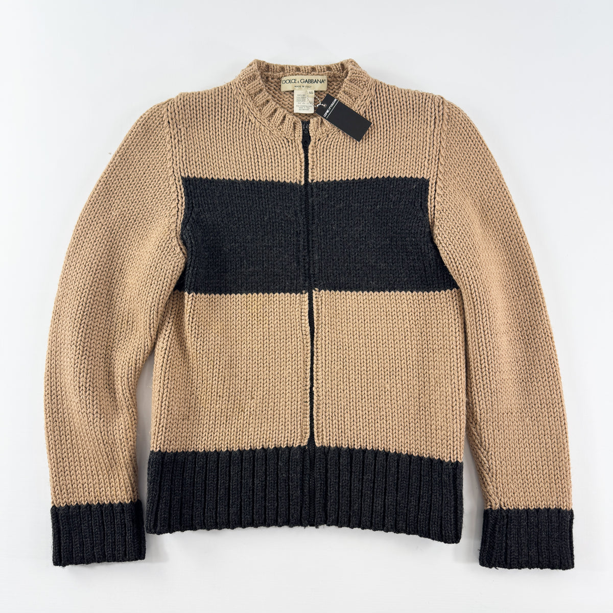 Dolce & Gabbana Heavy Knit with Colour Block Design 1990s