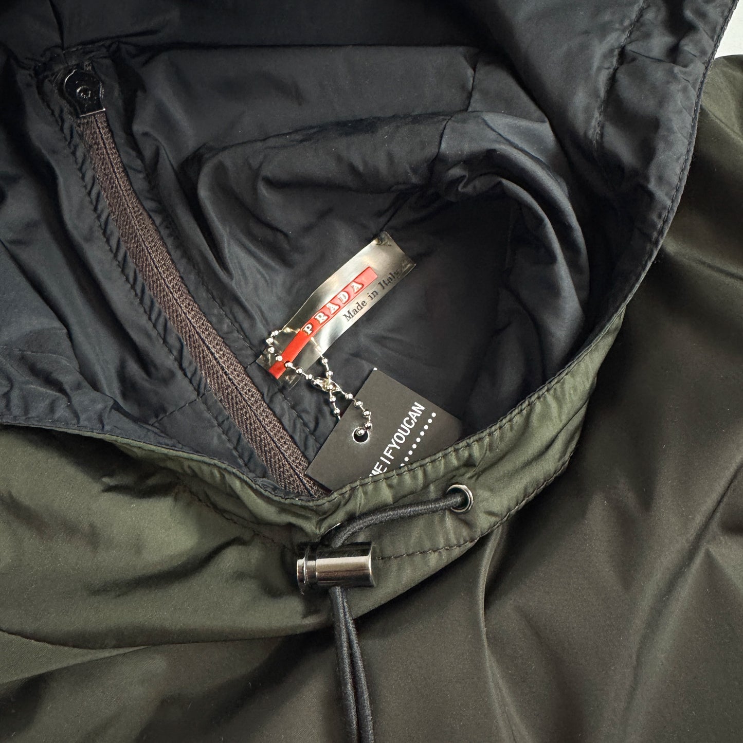 Prada Khaki Padded Nylon Utility Dress FW1999