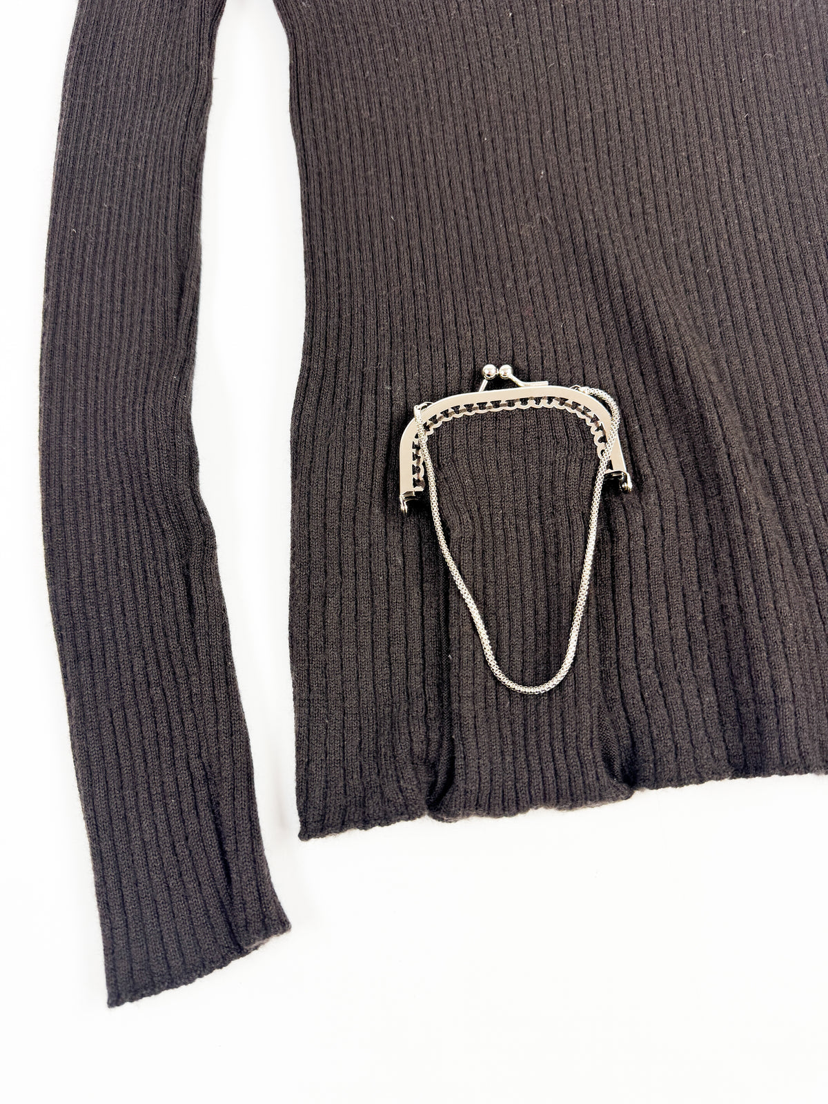 Jean Paul Gaultier Brown Wool Turtle Neck with Built-In Clasp Pocket 1990s