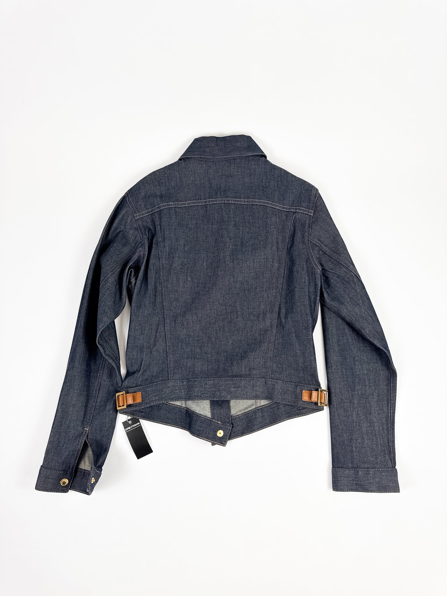 Gucci Tailored Denim Jacket with Brown Leather Belts SS2000