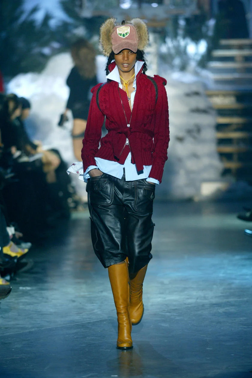 Dsquared2 Purple Zip-Up Knit FW2004 Runway