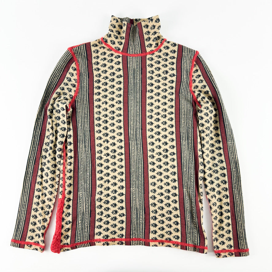 Jean Paul Gaultier Patterned Wool Turtle Neck 1990s