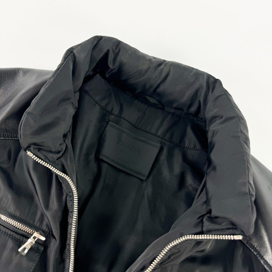 Prada Nylon & Leather Military-Inspired Parka FW1994