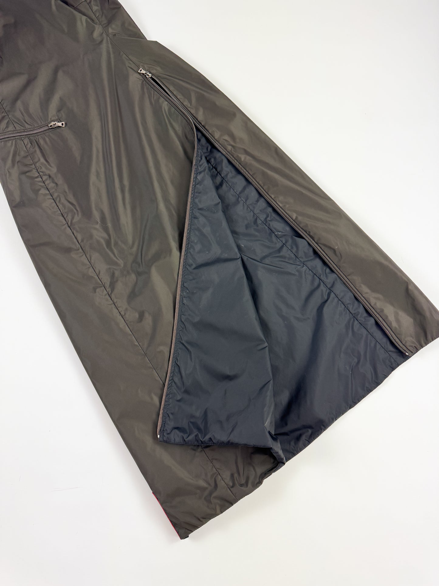 Prada Khaki Padded Nylon Utility Dress FW1999