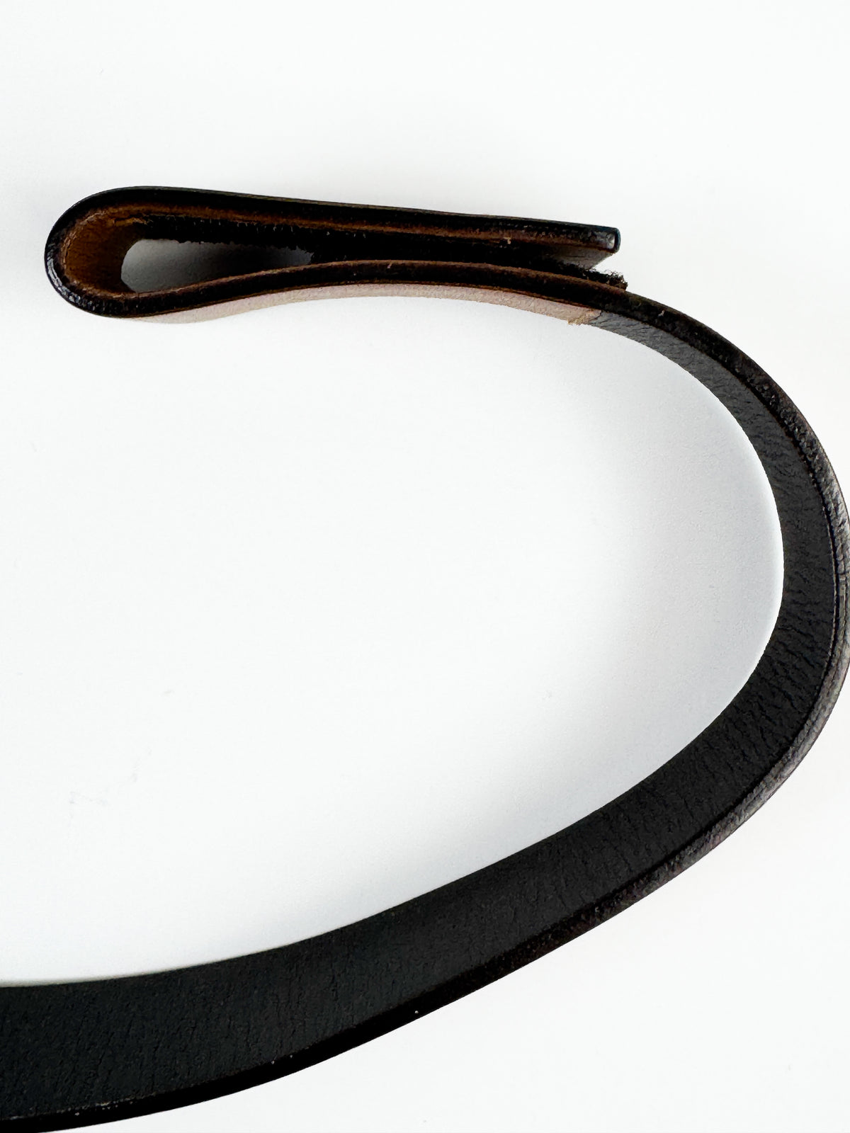 Prada Brown Waist Belt with Elongated Silver Metal Buckle FW1999