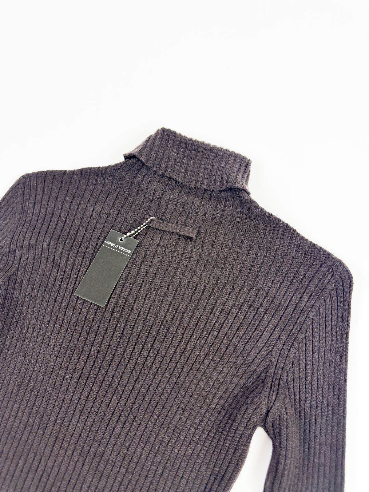 Jean Paul Gaultier Brown Wool Turtle Neck with Built-In Clasp Pocket 1990s
