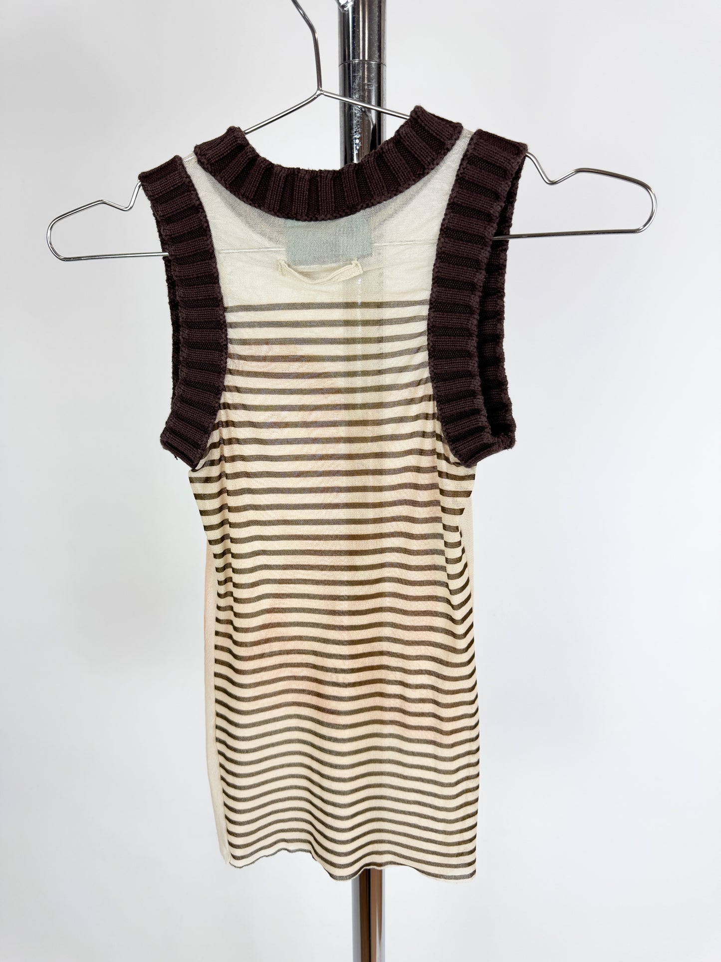 Jean Paul Gaultier Mother & Child Mesh Tank Knit Hem SS1995
