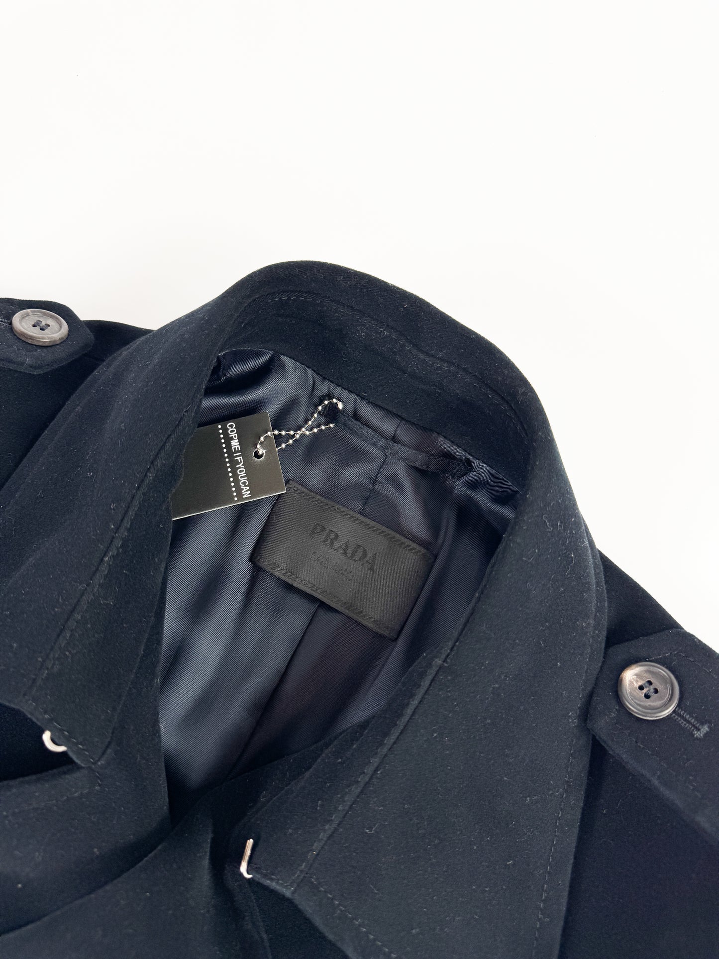 Prada Black Velvet Sailor Caban Jacket