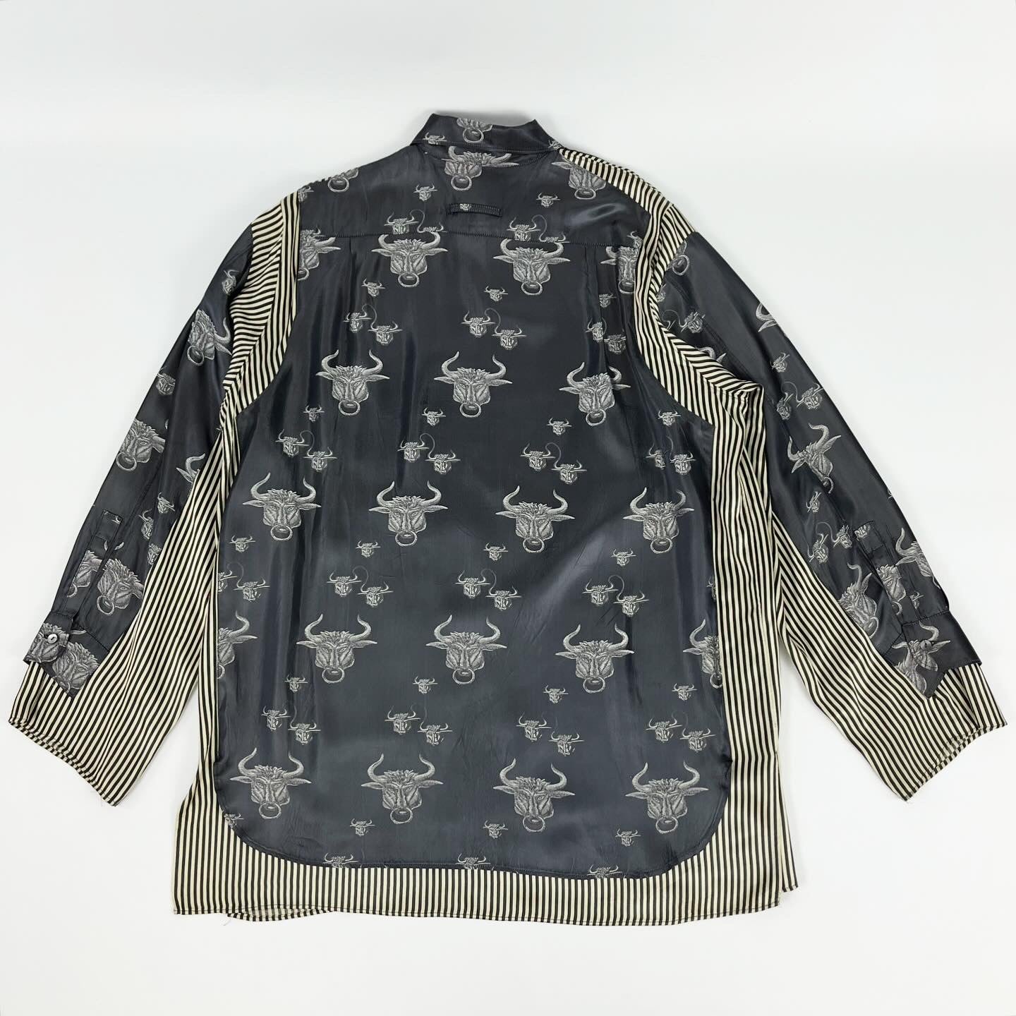 Jean Paul Gaultier Homme Bulls Print Button-Up Shirt FW1994