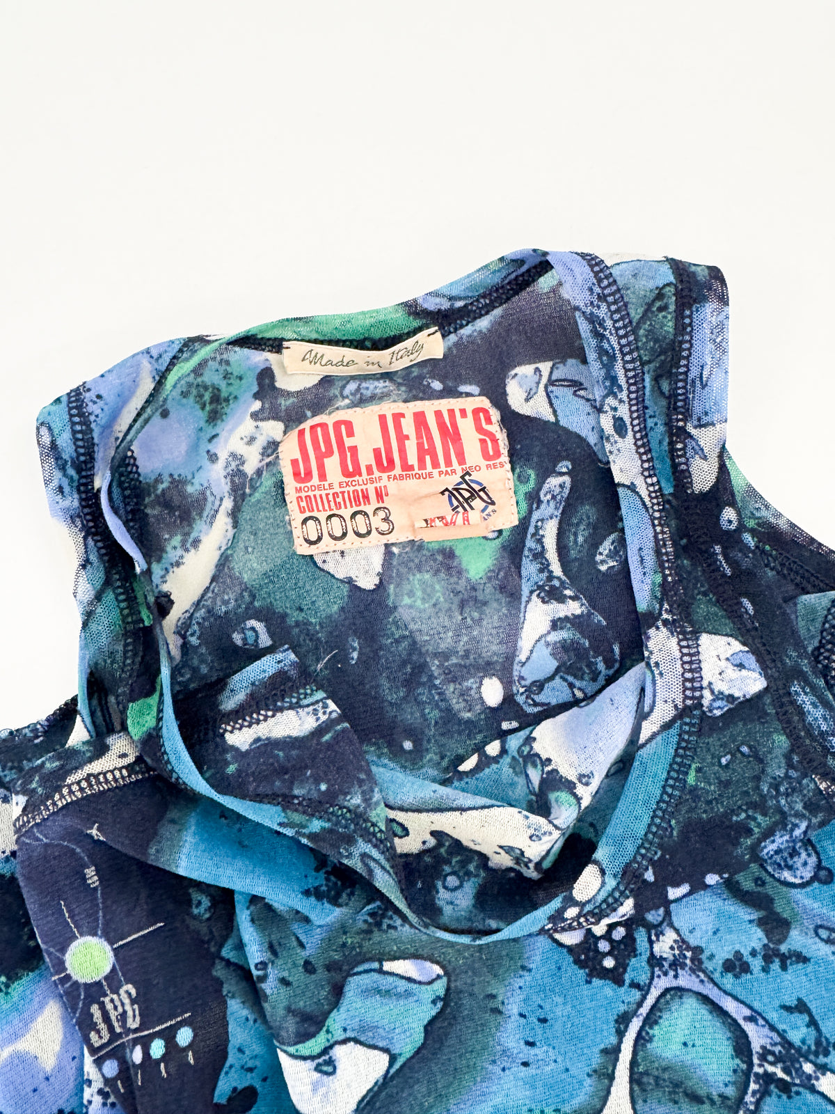 Jean Paul Gaultier Blue Bacteria Mesh Tank SS2000