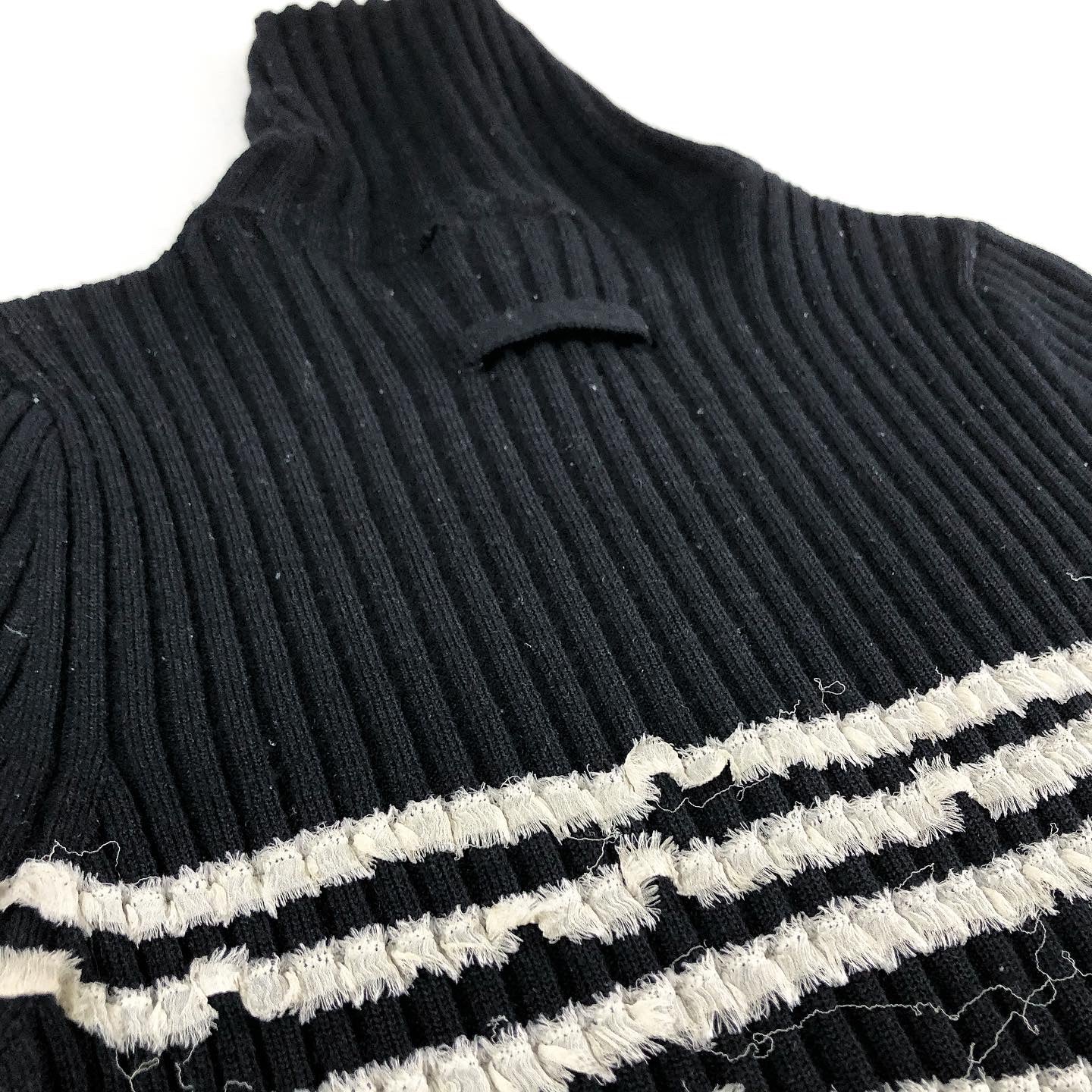 Jean Paul Gaultier Ribbed Ruffle Turtle Neck FW2002