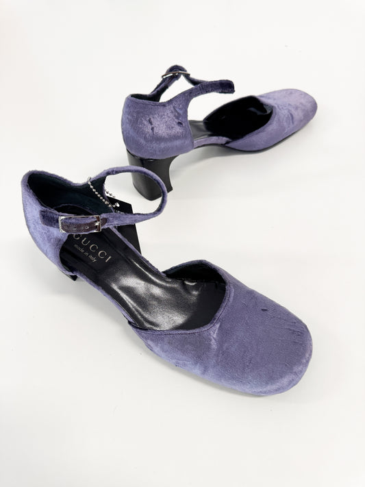 Gucci by Tom Ford Purple Velvet Mary Jane’s FW1999