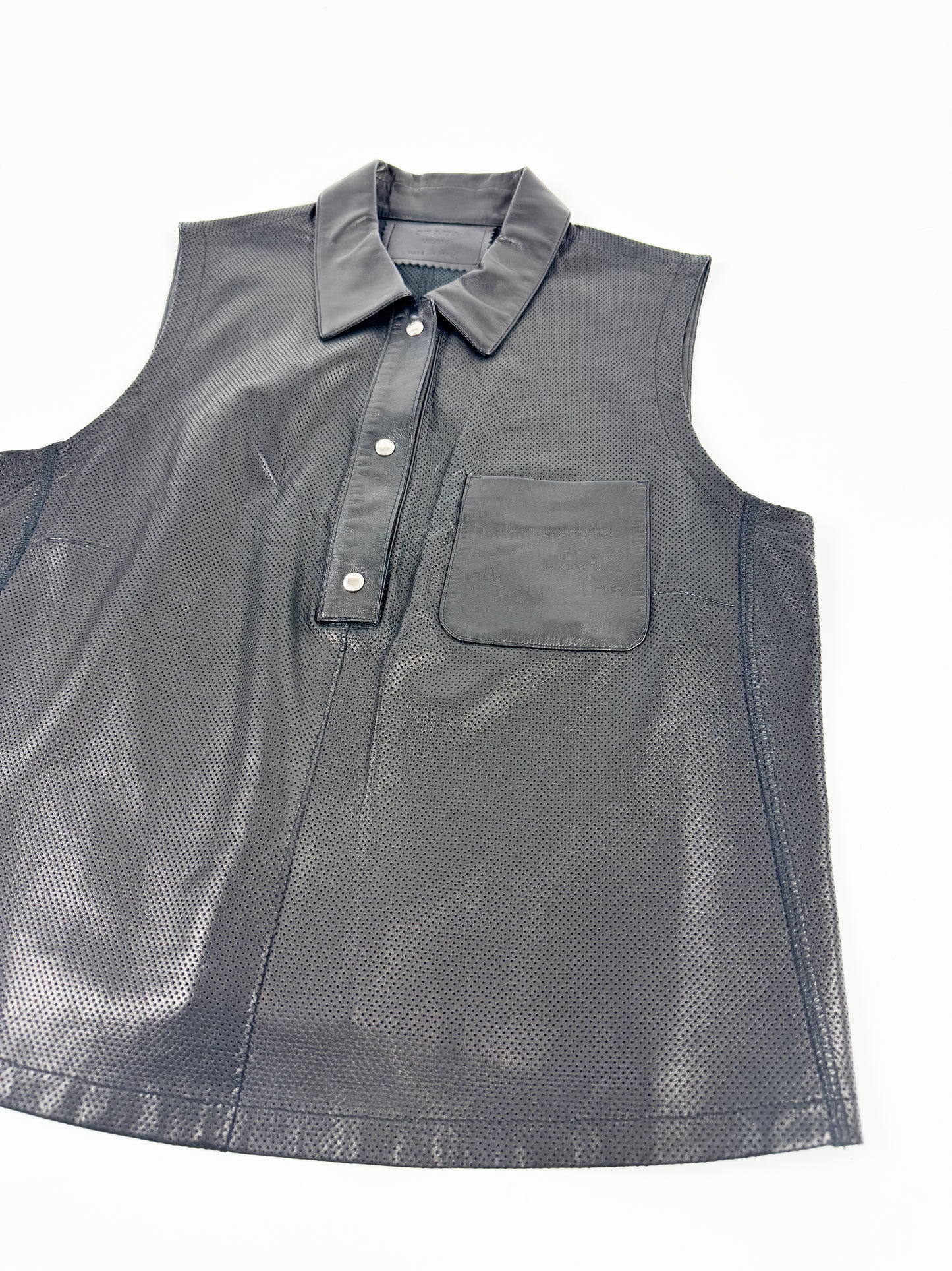 Prada Perforated Leather Polo SS2000