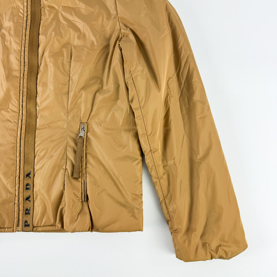 Prada Padded Nylon Jacket with Logo Vertical Stripe FW1999