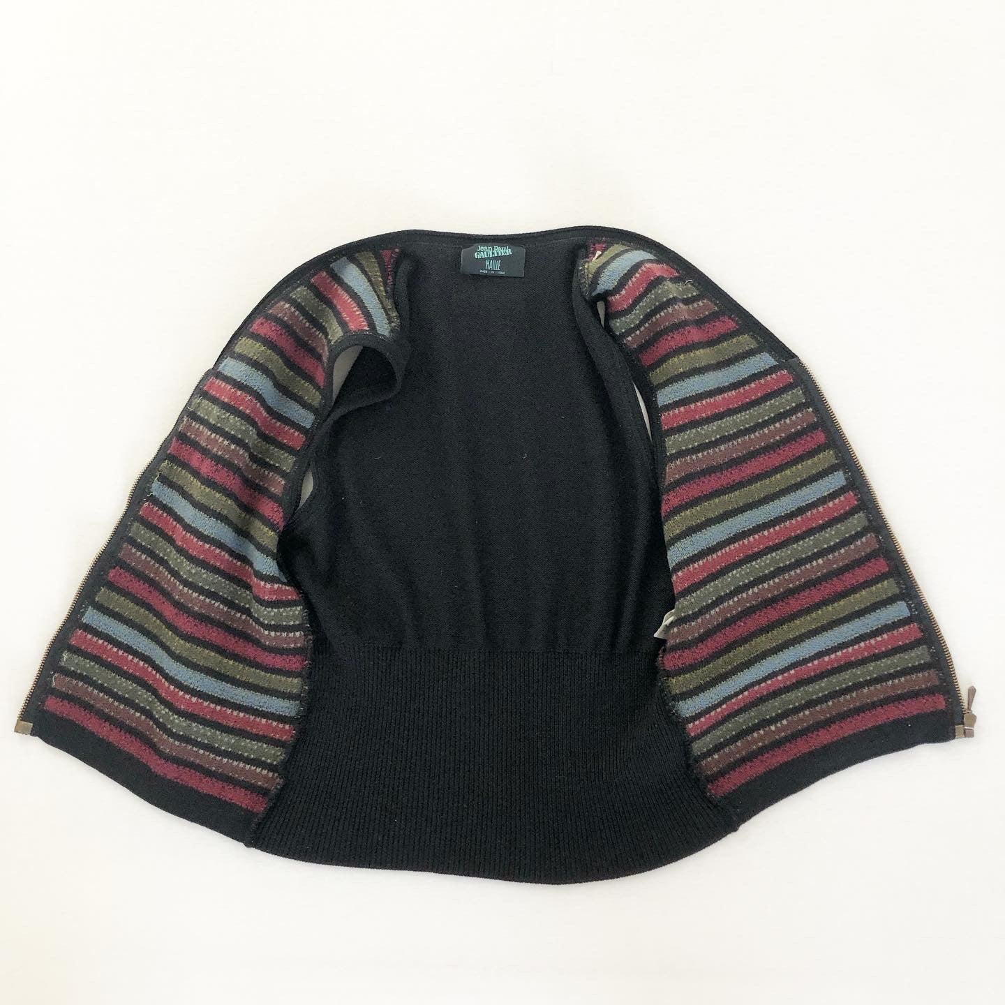 Jean Paul Gaultier Patterned Knit Zip-Up Sweater Vest FW1990