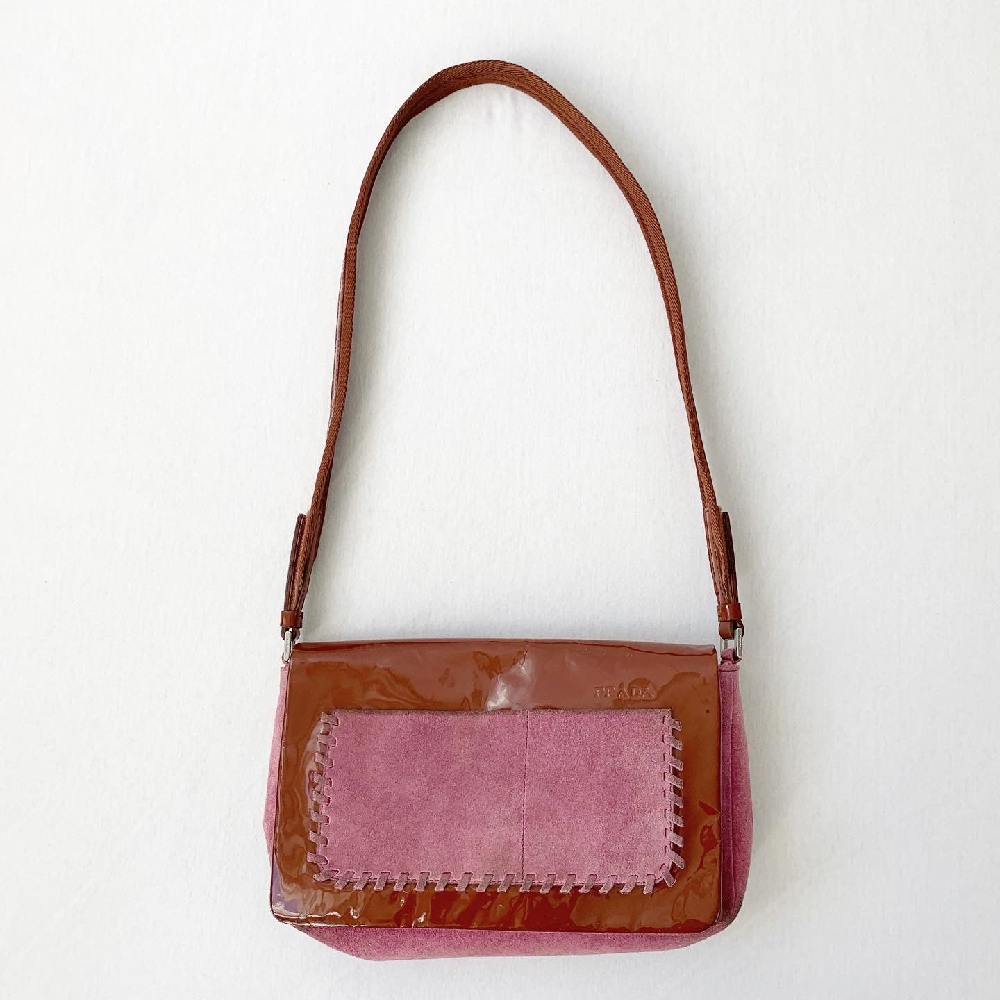 Prada Raspberry Patent Leather Shoulder Bag FW1999