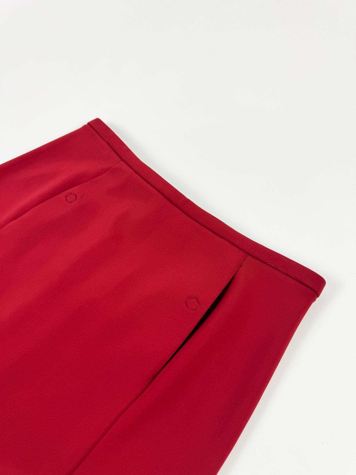 Prada Burgundy Red Nylon Skirt with Pockets SS2000