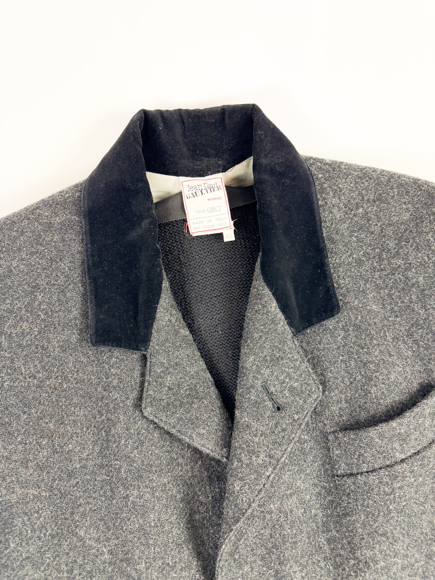 Jean Paul Gaultier Heavy Wool Coat with Removable Knit Lining FW1987