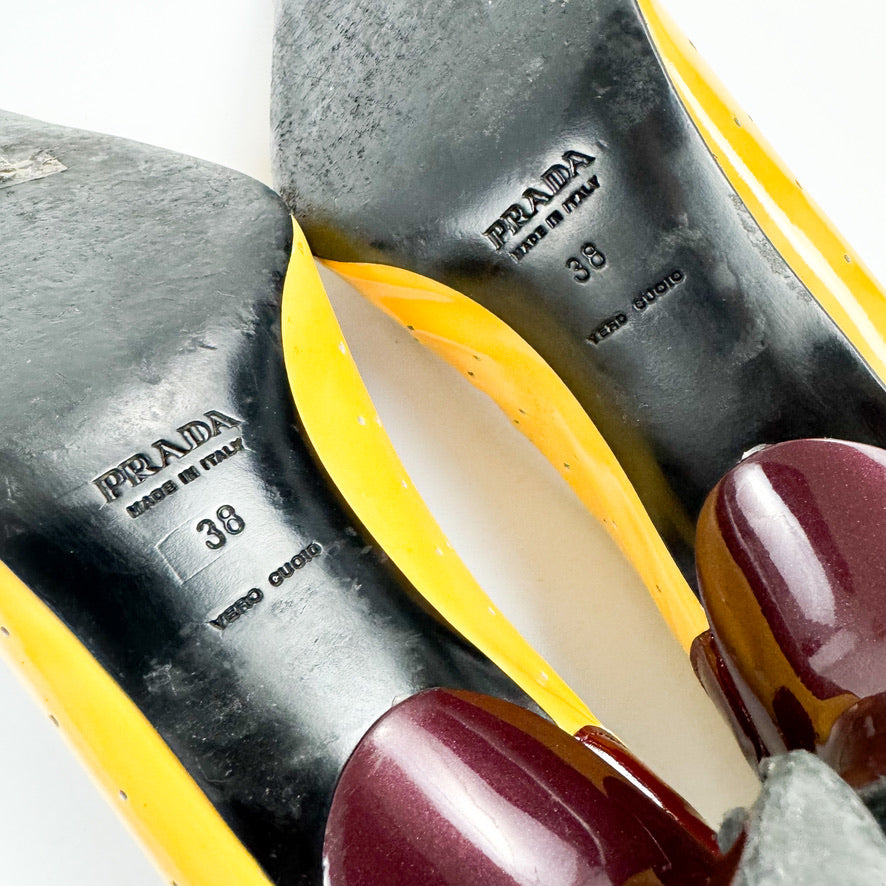 Prada Star Cut-Out Patent Leather Kitten Heels SS2000