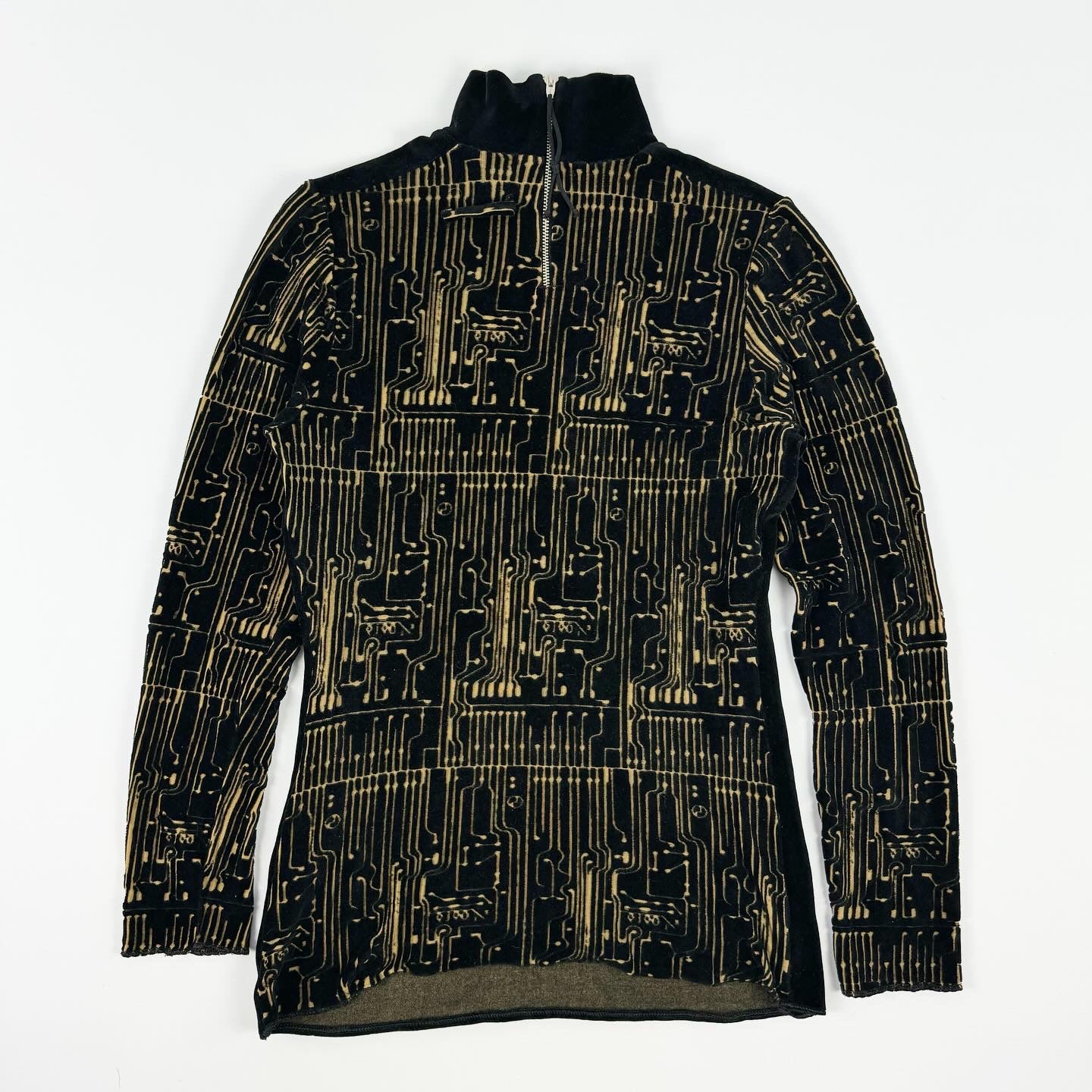 Jean Paul Gaultier Circuit Board Velvet Long Sleeve FW1995