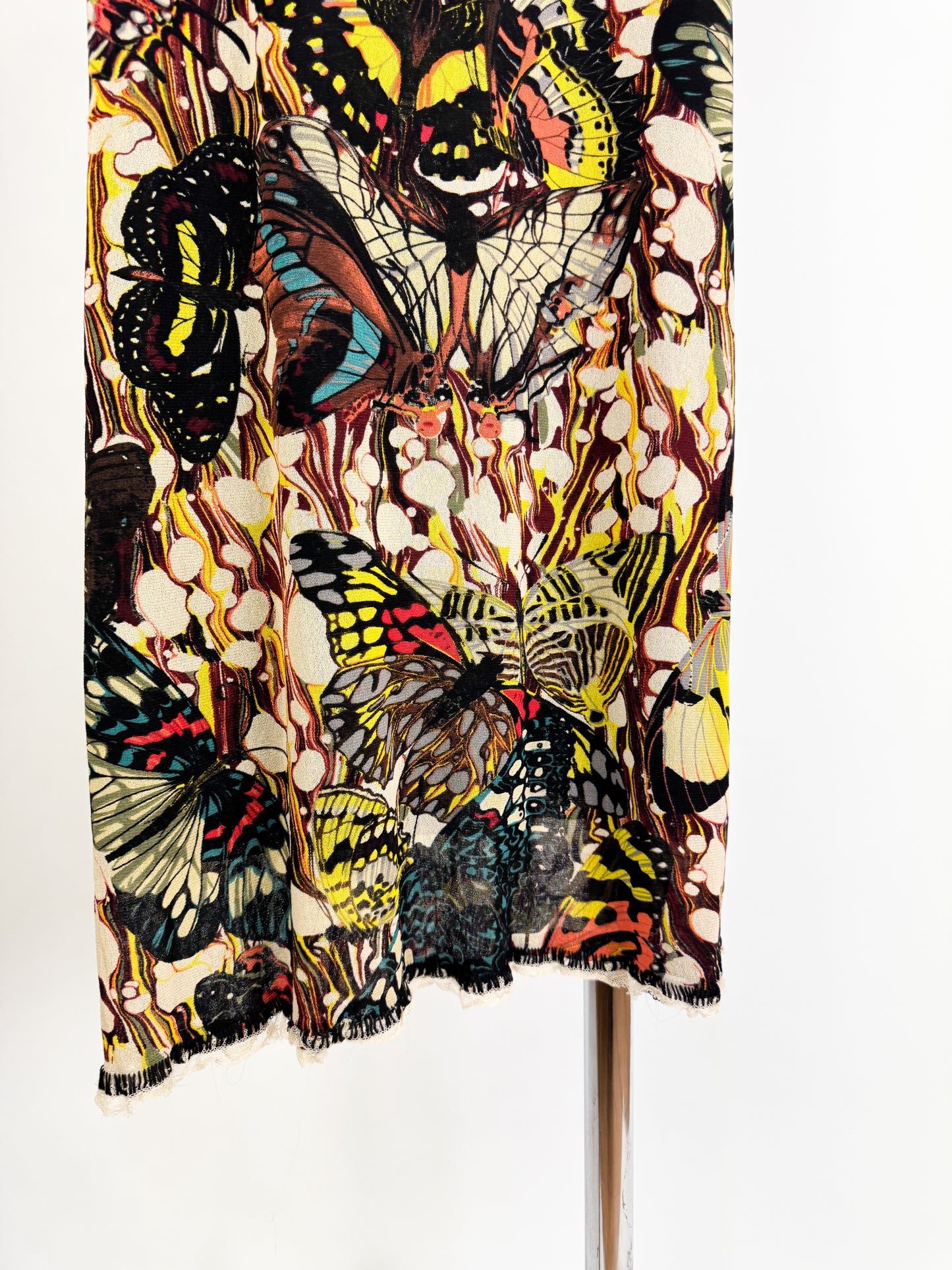 Jean Paul Gaultier Butterfly Mesh Maxi Skirt SS2003