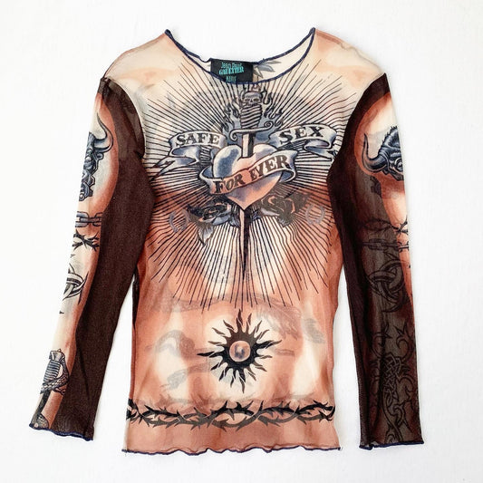 Jean Paul Gaultier Safe Sex Forever Tattoo Long Sleeve SS1996