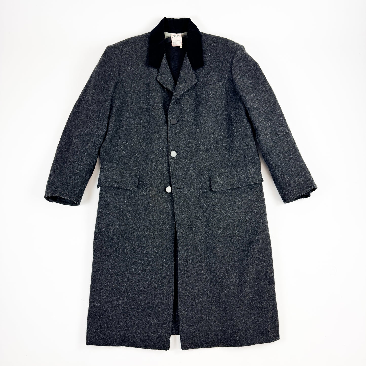 Jean Paul Gaultier Heavy Wool Coat with Removable Knit Lining FW1987