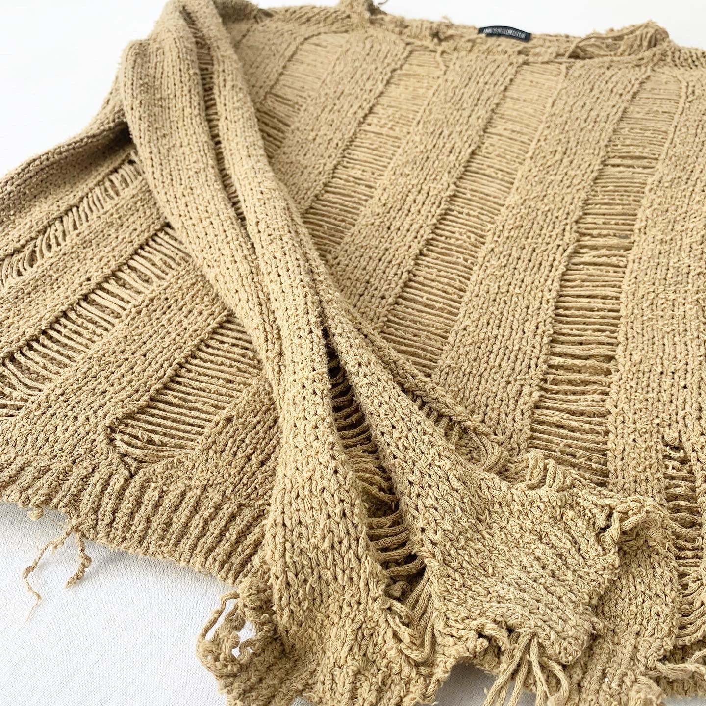 Ann Demeulemeester Distressed Boxy Knit Jumper SS2003